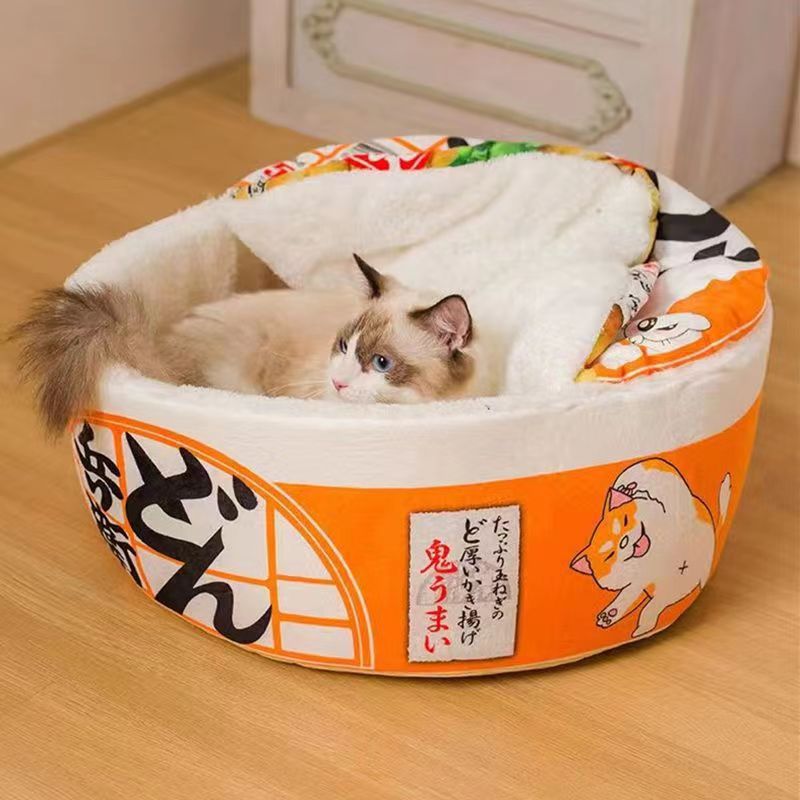 milupet Ramen Katzenbett – Lustiges & bequemes Haustierbett im japanischen Stil