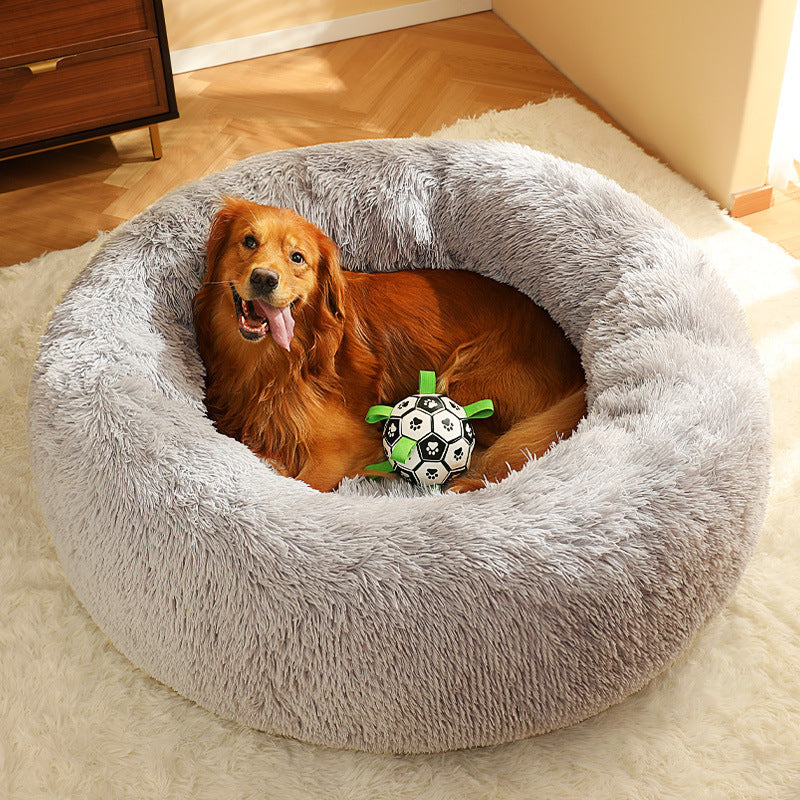 Hundebett Grau Rund – Kuscheliges Rundbett für Hunde
