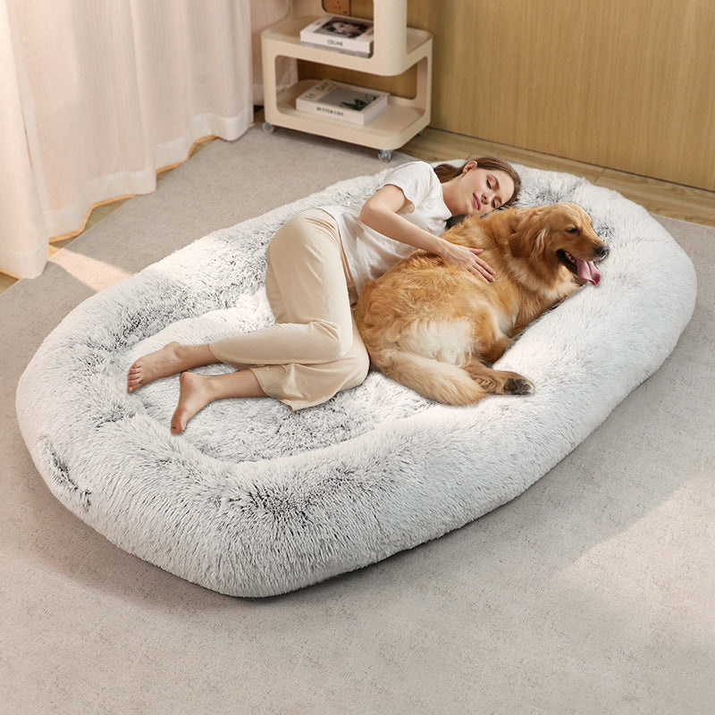 Großes Hundebett aus Plüsch – Superweich, gemütlich & pflegeleicht